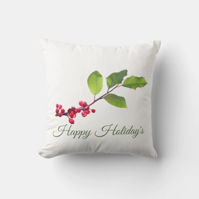 Holly Ave Holiday's Throw Kissen (Vorderseite)