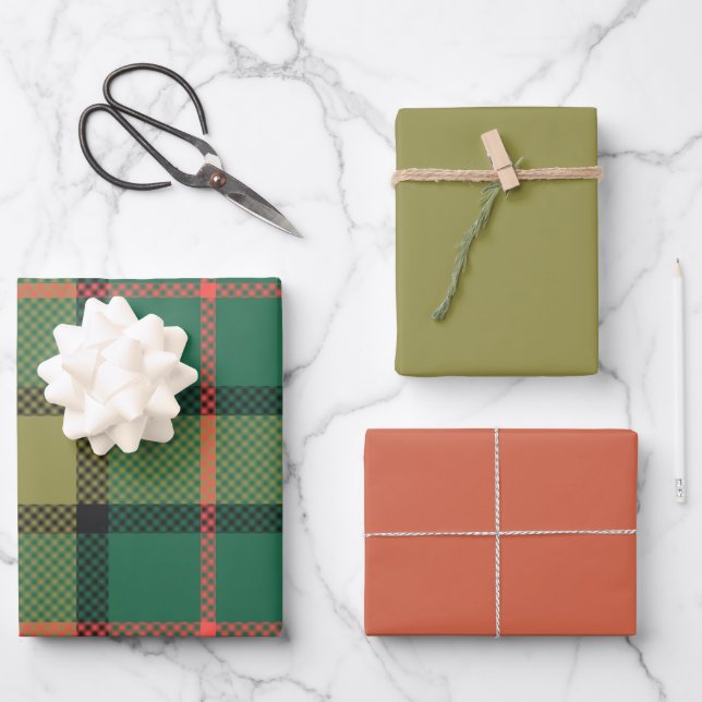 Holly & Basil Geschenkpapier-Set mit 3 flachen Bög Geschenkpapier Set (Vorderseite)