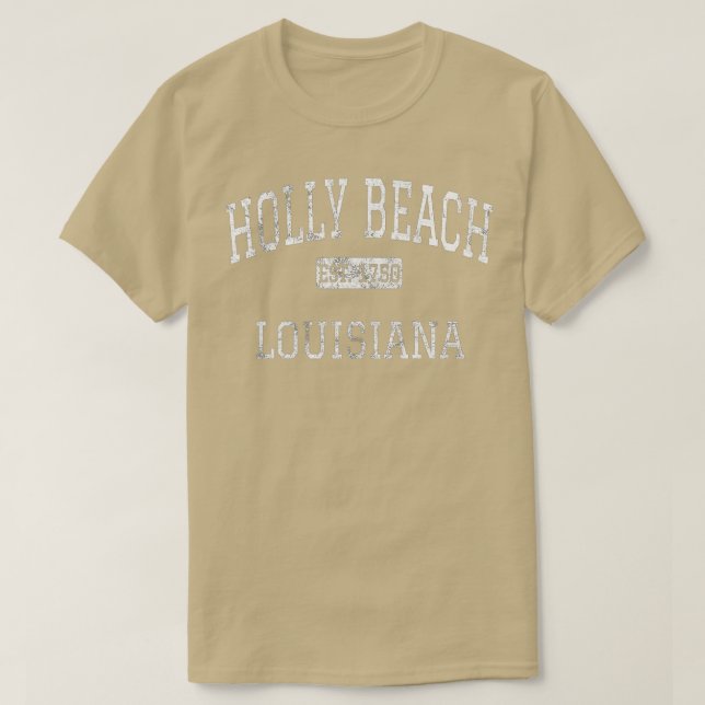 Holly Beach Louisiana LA Vintag T-Shirt (Design vorne)