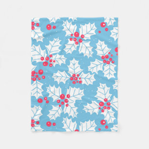 Holly Beere auf blau Fleecedecke