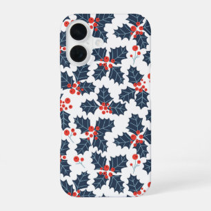 Holly Beere auf Weiß iPhone 16 Hülle