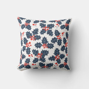 Holly Beere auf Weiß Kissen