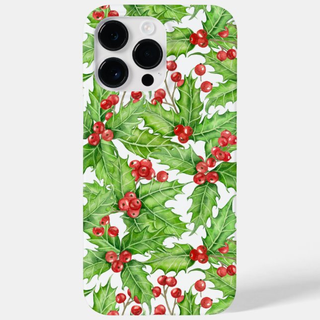Holly Beere, Wasserfarbe Weihnachtsmuster Case-Mate iPhone Hülle (Rückseite)