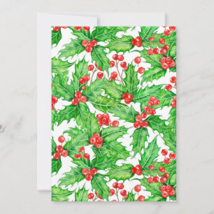 Holly Beere, Wasserfarbe Weihnachtsmuster Feiertagskarte