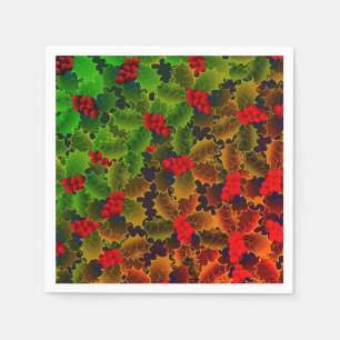 Holly-Beerenblatt strahlend Winterrot-grüne Herde Serviette