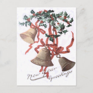 Holly Bell Red Ribbon Postkarte