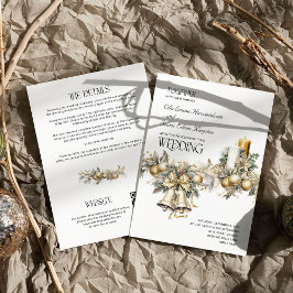 Holly Bells Golden Berries Winter Wedding Details Einladung
