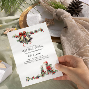 Holly Bells Kerze Winterhochzeit Probeessen Einlad Einladung
