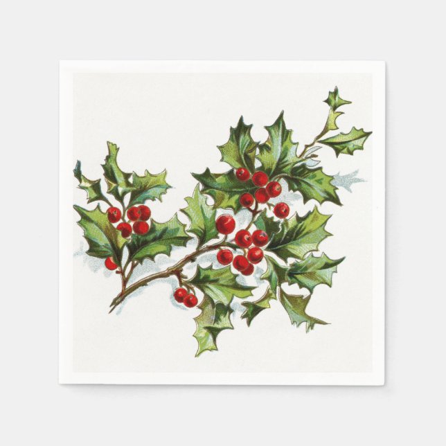 Holly Berries 001 Serviette (Vorderseite)