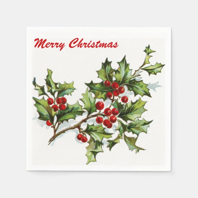 Holly Berries 001 Serviette (Vorderseite)