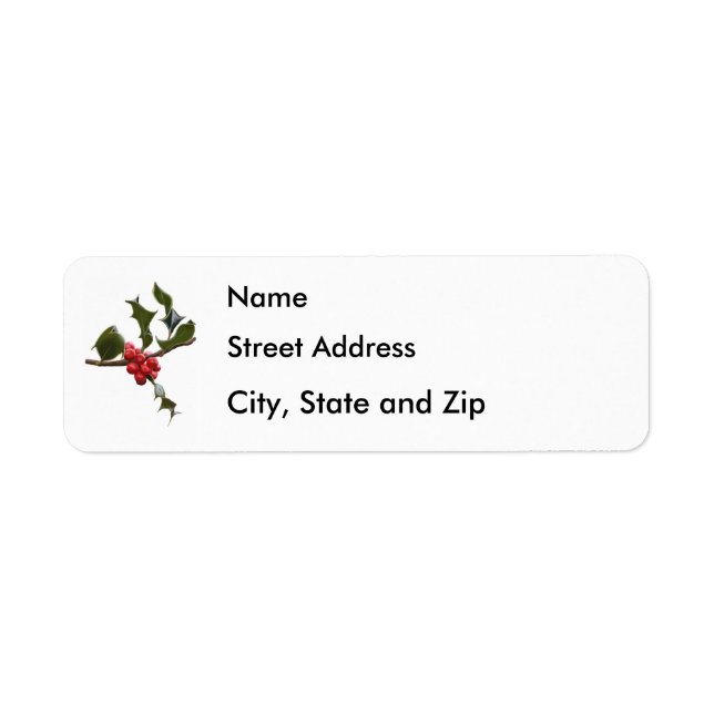 Holly Berries Address Label (Vorne)