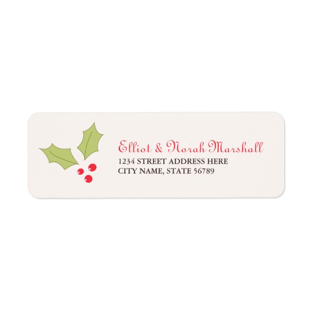Holly Berries Address Labels (Vorne)