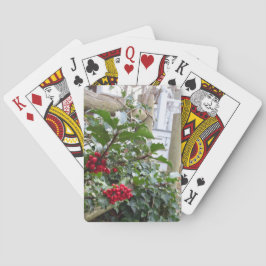 Holly Berries and Fence - Martha's Vineyard Spielkarten