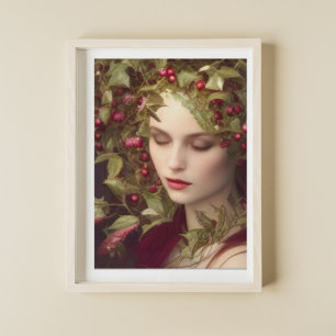 Holly Berries Beautiful Frauen Urlaub Poster