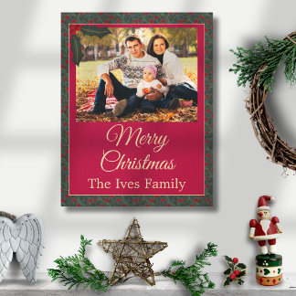 Holly Berries Christmas Leinwanddruck