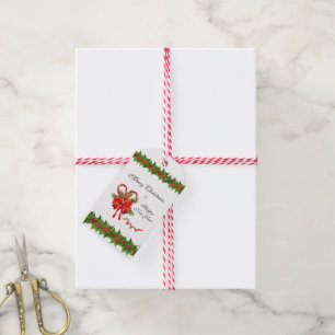 Holly Berries Christmas und Candy Canes Geschenkanhänger