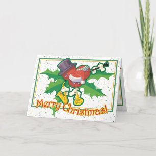 Holly Berries Dixieland Jazz Band Feiertagskarte