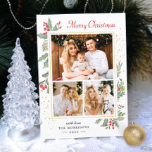 Holly Berries Elegant Chic Frohe Weihnachten 3 Fot