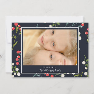 Holly Berries Foto Weihnachtskarte