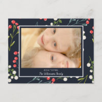 Holly Berries Foto Weihnachtskarte