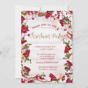 Holly Berries Frame Company Weihnachten Einladung