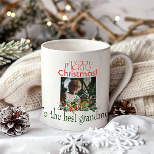Holly Berries Frohe Weihnachtswasserfarbe Foto Kaffeetasse