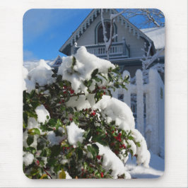 Holly Berries in Snow - Martha's Vineyard Mousepad