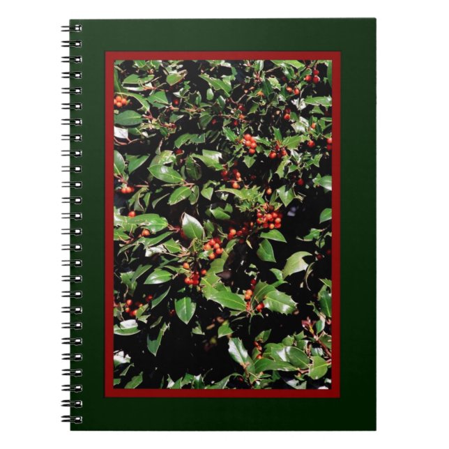 'Holly & Berries' Notizbuch/Journal Notizblock (Vorderseite)