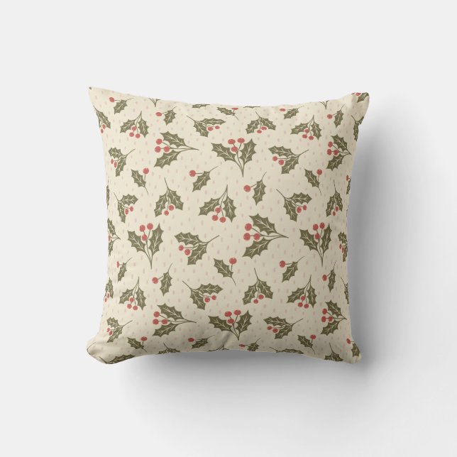 Holly Berries Pattern Kissen (Vorderseite)