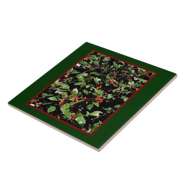 'Holly & Berries' Trivet/Tile Fliese (Seite)