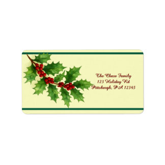 Holly & Berries Versand Adressaufkleber
