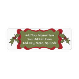 Holly Berries Weihnachtsadressen-Labels