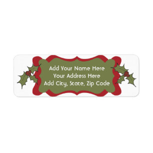 Holly Berries Weihnachtsadressen-Labels