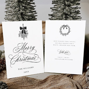 Holly Berry Bouquet Romantisches Weihnachtsfest Fo Feiertagskarte