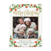 Holly Berry Branch FOTO Weihnachtsgrüßen