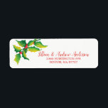 Holly Berry Christmas Address Label<br><div class="desc">Schönes Aquarell Weihnachtsbeeren Weihnachtsbesitz Label. Entsprechende Einladungen & Dankeschön-Notizen in unserem Shop mit Briefmarke und Aufklebern auf dem Postweg.</div>