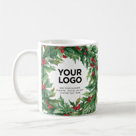 Holly Berry Christmas Business Logo Text Kaffeetasse