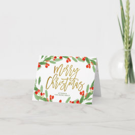 Holly Berry Christmas Corporate Business Holiday Karte
