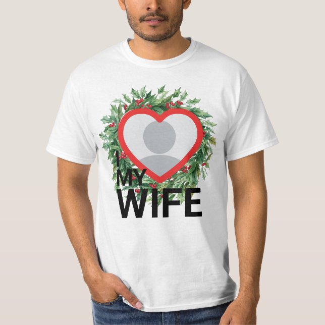 Holly Berry Christmas I Love My Wife mens tshirts (Vorderseite)