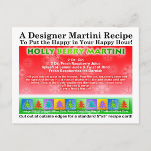 Holly Berry Christmas Martini Rezept Postcard Postkarte
