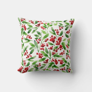 Holly Berry Christmas Pillow Kissen
