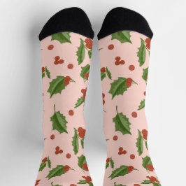 Holly Berry Christmas Socks Socken