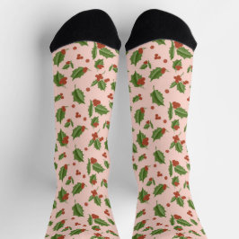 Holly Berry Christmas Socks Socken
