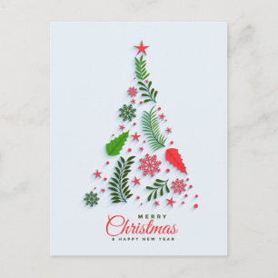 Holly Berry Christmas Tree Corporate Gruß Feiertagspostkarte