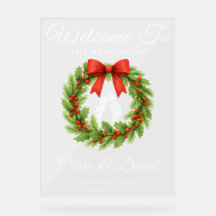 Holly Berry Christmas Wreath Wedding Willkommen