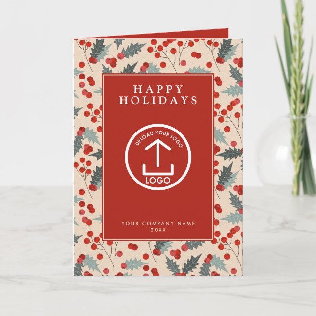 Holly Berry Corporate Business QR Code Weihnachten (Vorderseite)