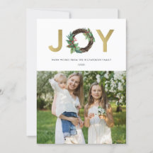 HOLLY BERRY GOLD GREEN JOY WREATH CHRISTMAS FOTO