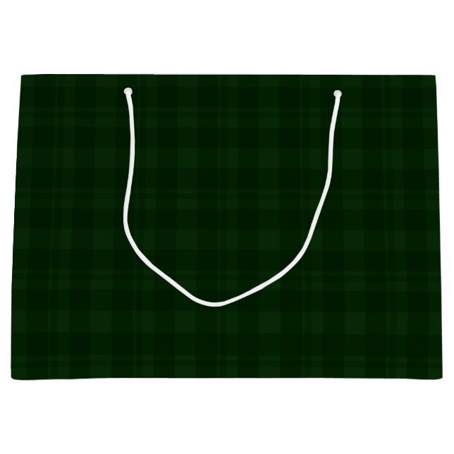 Holly Berry Green Tartan Große Geschenktasche Große Geschenktüte (Vorderseite)