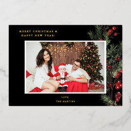 Holly Berry H Foto Urlaub oder Weihnachten - Schwa Folieneinladung