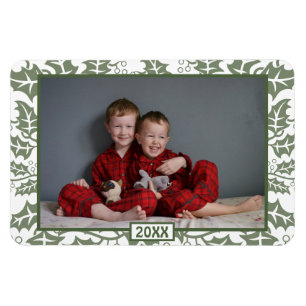 Holly Berry Holiday Christmas Photo Magnet
